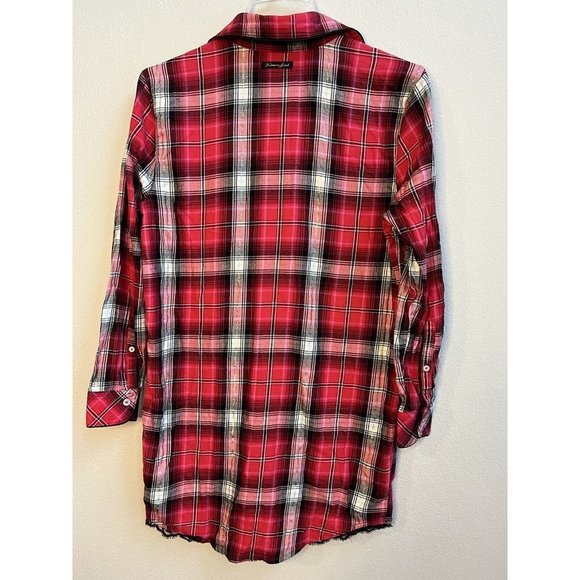 NWOT VICTORIAS SECRET‎ DREAMER  PRETTY RED PLAID   NIGHT SHIRT NIGHTGOWN XS - Picture 3 of 7